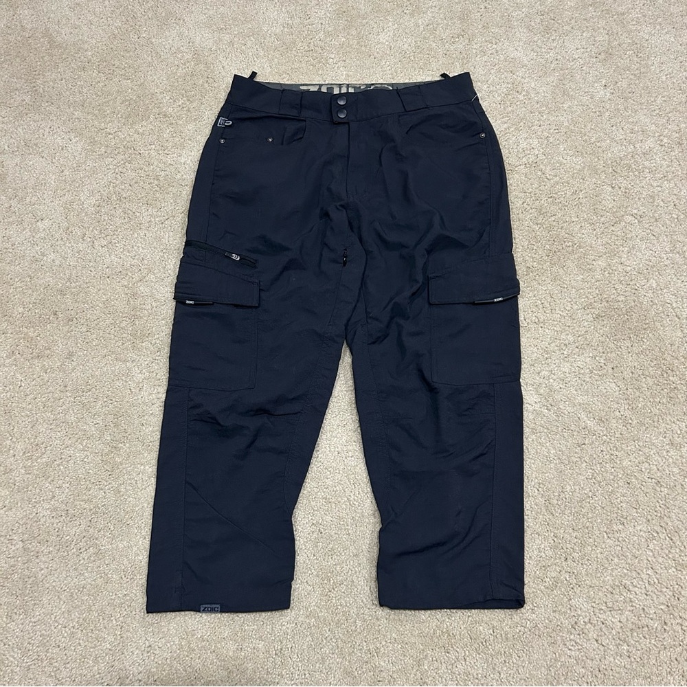 Zoic Men’s Ether Capri MTB Cycling Pants – Black, Size US 32 Cargo Pockets
